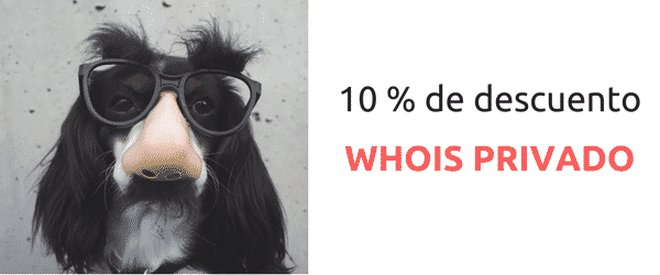 10% de descuento en servicio Whois Privado