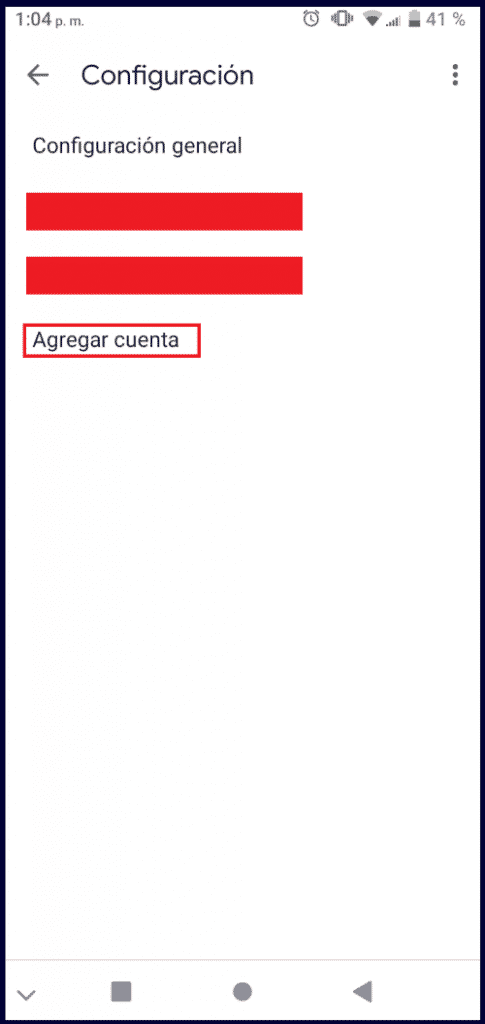 haz click en agregar cuenta