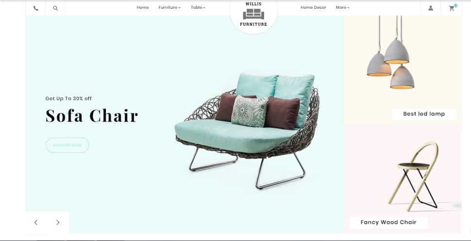 Willis furniture - template prestashop gratuito