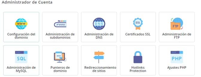 administrador cuenta directadmin